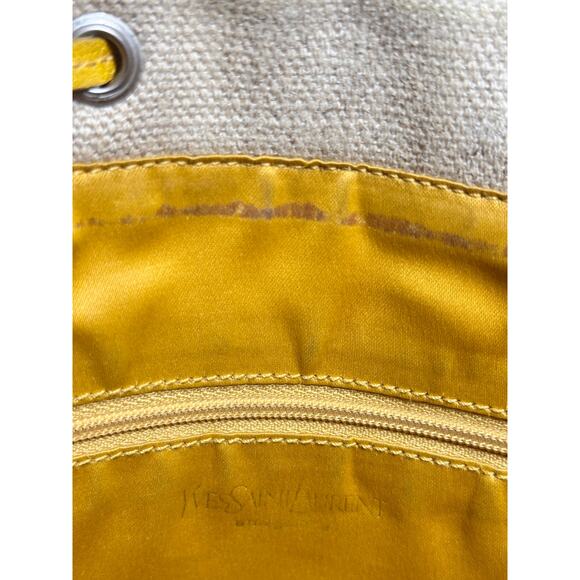 YSL / Yves Saint Laurent Yellow Heart Embellished Mini / Small Shoulder Tote Bag - Picture 10 of 12